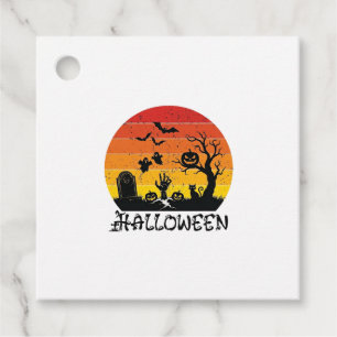 Halloween Zombie Hand Gravsten Träd Svart Katt Fla Gåvor Etiketter