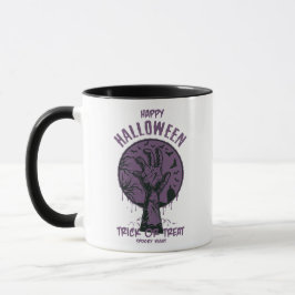 Halloween Zombie Hand Mugg-Bus eller godis-taloky Mugg