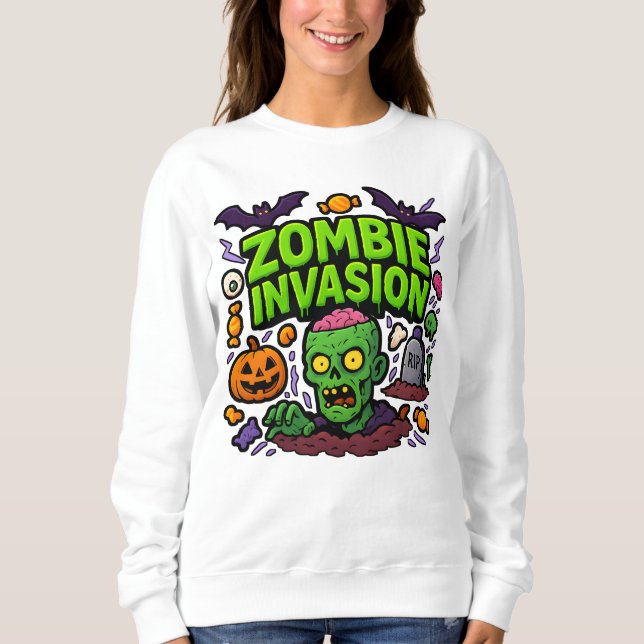 Halloween Zombie Invasion Clothes Cute Unisex T Shirt (Framsida)