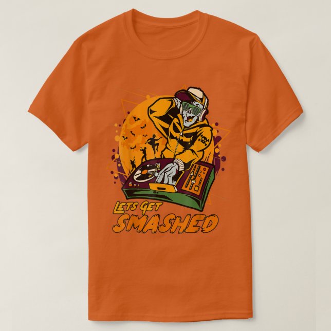 Halloween Zombie Jack O Lantern Dj Party Lets Get  T Shirt (Design framsida)