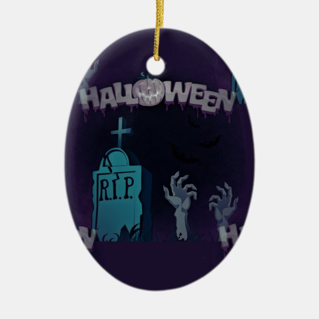 halloween zombie julgransprydnad keramik (Framsidan)