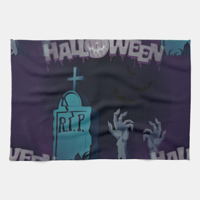 halloween zombie kökshandduk (Horisontell)