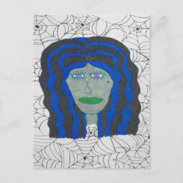 Halloween Zombie Kvinna Vykort