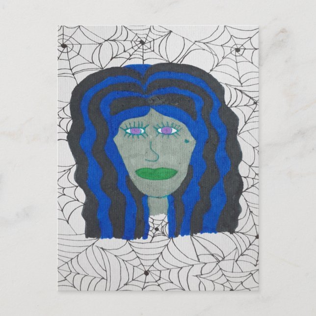 Halloween Zombie Kvinna Vykort (Framsida)