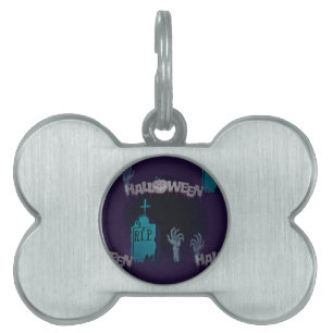halloween zombie namnbricka husdjur