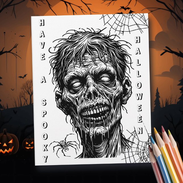 Halloween Zombie och Spindelfärgningssida (Skapare uppladdad)