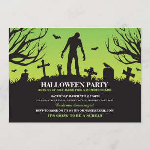 Halloween Zombie Party Spooky Apocalypse Inbjudan