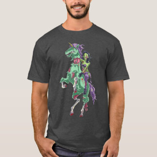 Halloween Zombie Pin Up Woman och Unicorn T Shirt