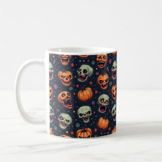 Halloween Zombie & Pumpkin Kaffemugg