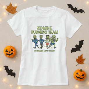 Halloween Zombie Running Team Tee; Inga hjärnor Lä T Shirt