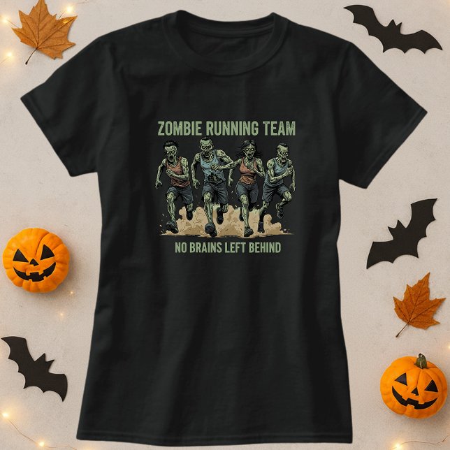 Halloween Zombie Runteam No Brains Lämnat T Shirt (Skapare uppladdad)