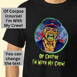 Halloween Zombie Scary Arg Ghost kapten Crew T Shirt