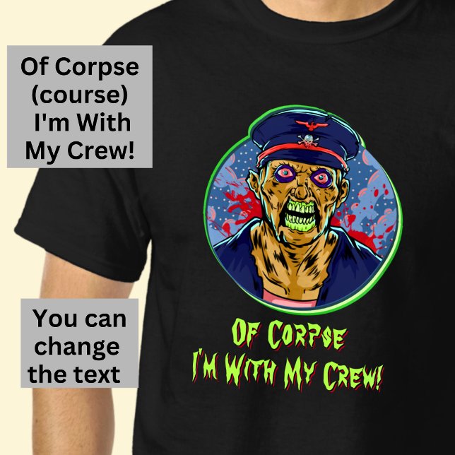 Halloween Zombie Scary Arg Ghost kapten Crew T Shirt (Skapare uppladdad)