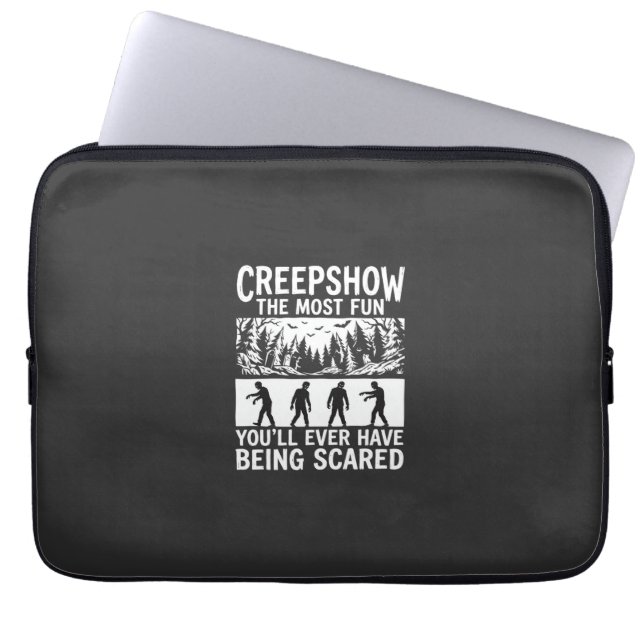 Halloween Zombie Skrämd Skräck Vektor Design_1 Laptop Fodral (Framsidan)