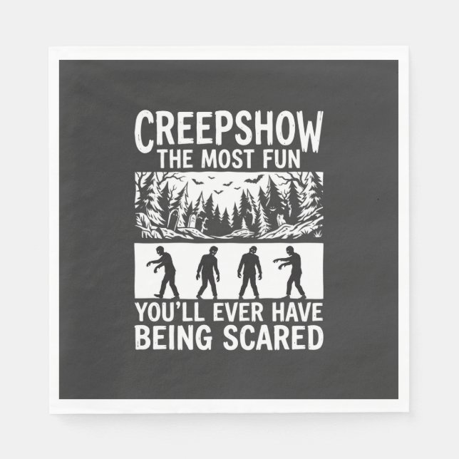 Halloween Zombie Skrämd Skräck Vektor Design_1 Pappersservett (Framsidan)