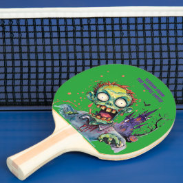 Halloween, Zombie,Skrik Från Det Purpurfärgade Slo Pingisracket