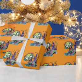 Halloween, Zombie,Skrik Från Det Purpurfärgade Slo Presentpapper