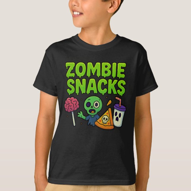 Halloween Zombie Snack Clothes Cute Unisex T Shirt (Framsida)