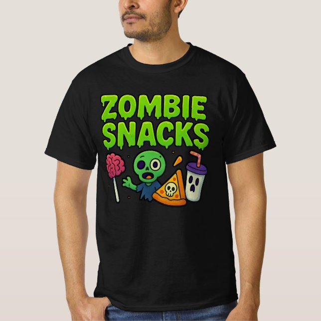 Halloween Zombie Snack Clothes Cute Unisex T Shirt (Framsida)