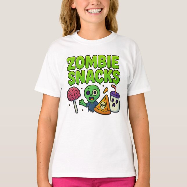 Halloween Zombie Snack Clothes Cute Unisex T Shirt (Framsida)
