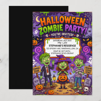 Halloween Zombiefest Graveyard Inbjudningar