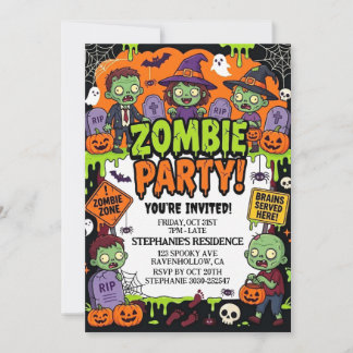 Halloween Zombiefest Inbjudningar