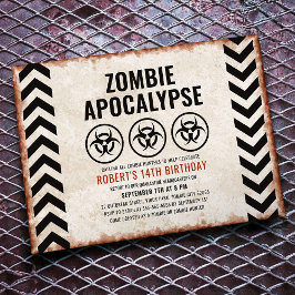 Halloween-zombiefest med biofarliga ikoner inbjudningar