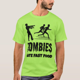 Halloween Zombies Hate Fast Food Joggares Lung T Shirt
