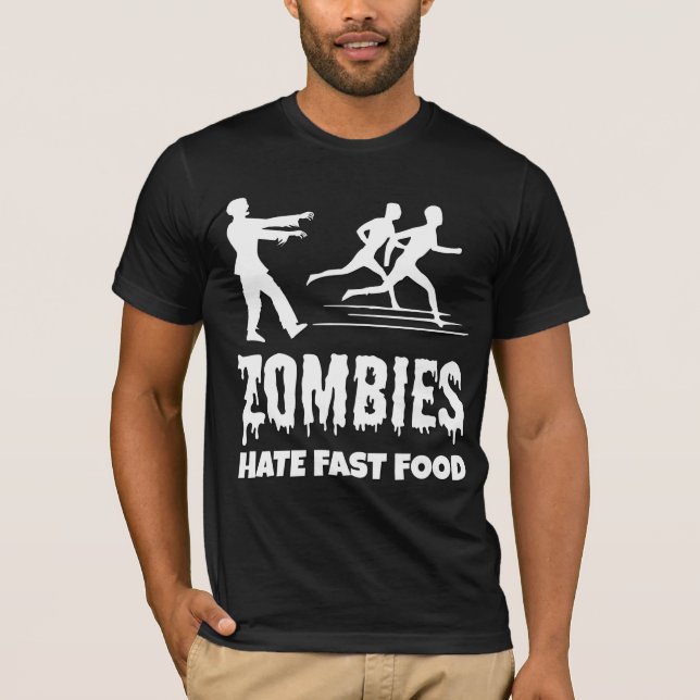 Halloween Zombies Hate Fast Food Joggares Lung T Shirt (Framsida)