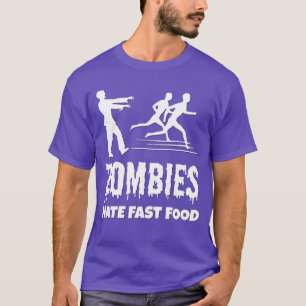 Halloween Zombies Hate Fast Food Joggares Lung T Shirt