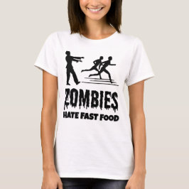 Halloween Zombies Hate Fast Food Joggares Lung T Shirt