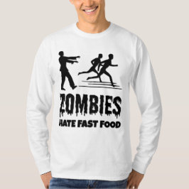 Halloween Zombies Hate Fast Food Joggares Lung T Shirt