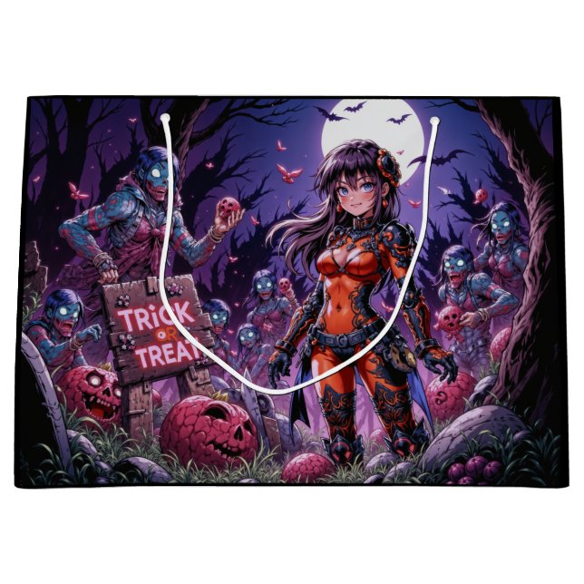 Halloween-zombies som delar ut hjärnor eller bus e (Framsidan)