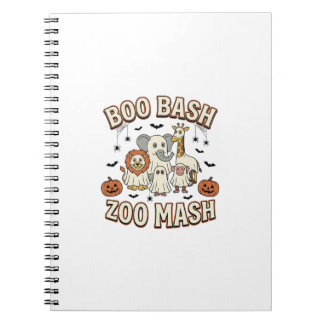 Halloween Zoo Boo Bash Funny Animal Party_1 Anteckningsbok