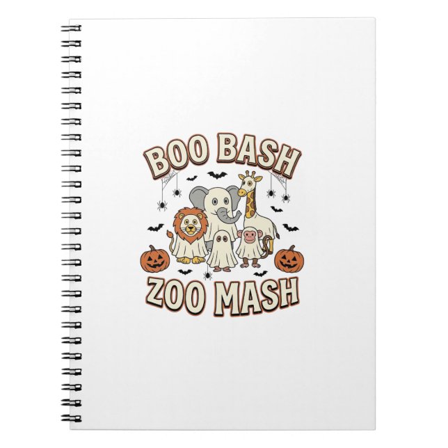 Halloween Zoo Boo Bash Funny Animal Party_1 Anteckningsbok (Framsidan)