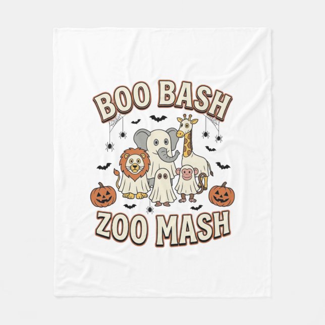 Halloween Zoo Boo Bash Funny Animal Party_1 Fleecefilt (Framsidan)