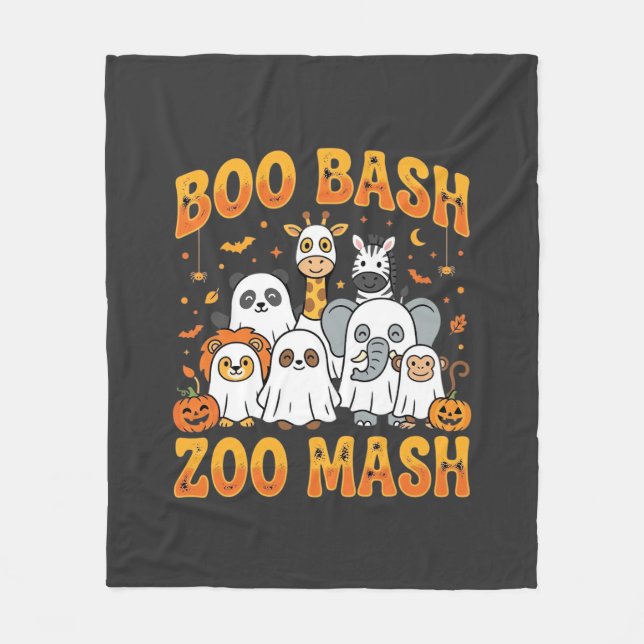 Halloween Zoo Djur Boo Bash Zoo Mash_1 Fleecefilt (Framsidan)