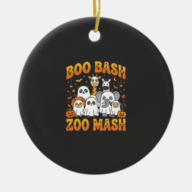 Halloween Zoo Djur Boo Bash Zoo Mash_1 Julgransprydnad Keramik (Framsidan)