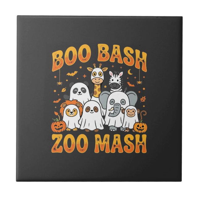 Halloween Zoo Djur Boo Bash Zoo Mash_1 Kakelplatta (Framsidan)