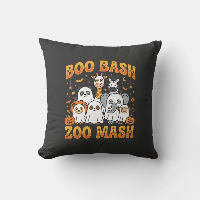 Halloween Zoo Djur Boo Bash Zoo Mash_1 Kudde (Framsida)