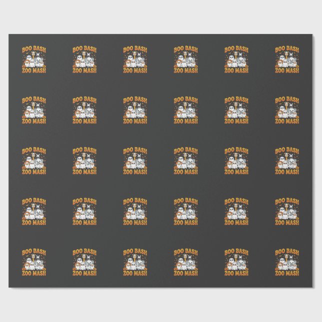Halloween Zoo Djur Boo Bash Zoo Mash_1 Presentpapper (Platt)