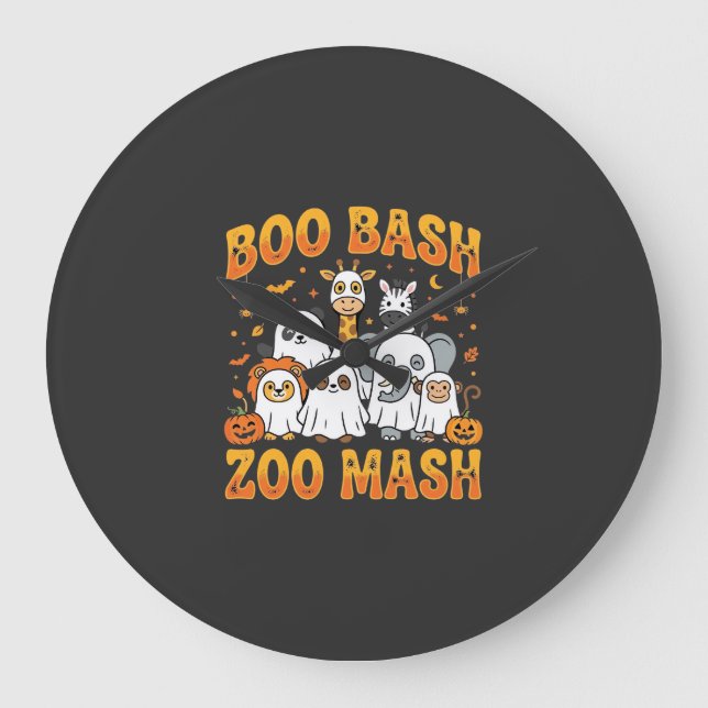 Halloween Zoo Djur Boo Bash Zoo Mash_1 Stor Klocka (Framsida)