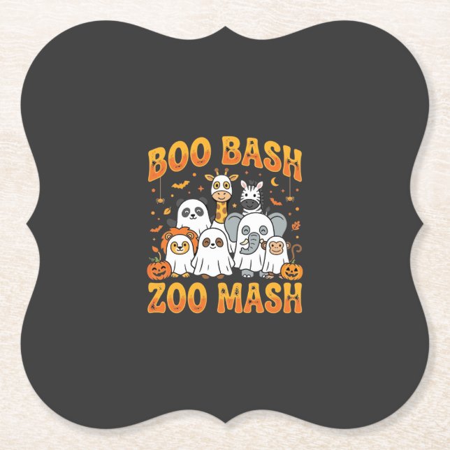 Halloween Zoo Djur Boo Bash Zoo Mash_1 Underlägg Papper (Framsida)