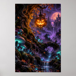Halloweenaffisch med Förtrollad Pumpa Lund Poster