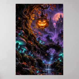 Halloweenaffisch med Förtrollad Pumpa Lund Poster