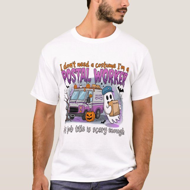 Halloweenande,Postarbetare T Shirt (Framsida)