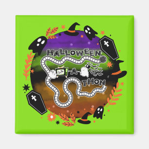 Halloweenathon Circle Game Board Grönt Magnet