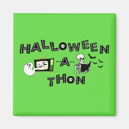 Halloweenathon Logotyp med Skele Sticker Magnet