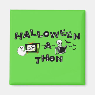 Halloweenathon Logotyp med Skele Sticker Magnet