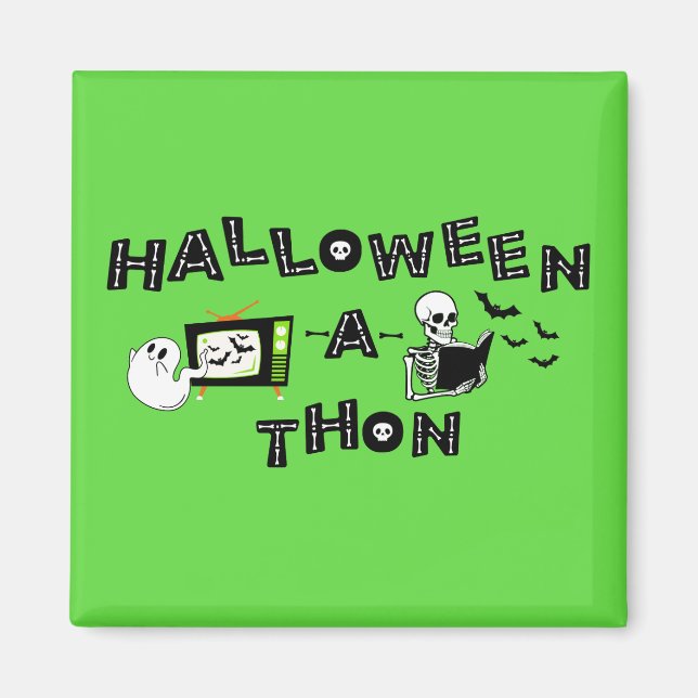 Halloweenathon Logotyp med Skele Sticker Magnet (Framsidan)